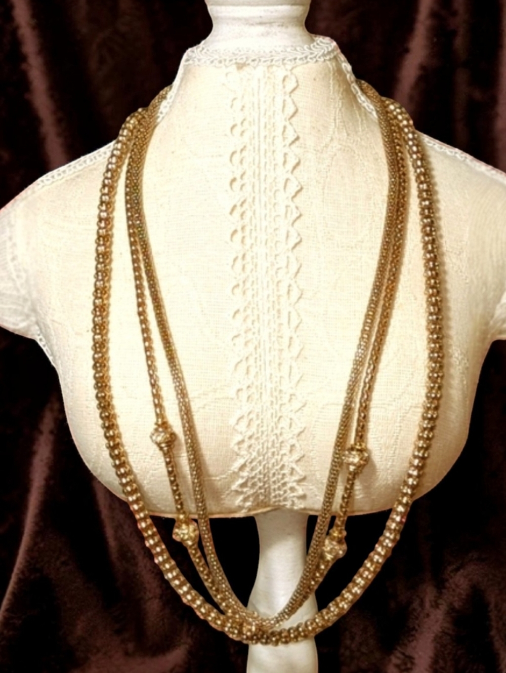 Alani Classic Designer Tri-Layered Necklace In Lenox Trinket Dish - Picture 5 of 8